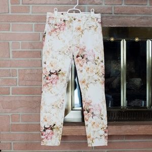Jen7 Floral Skinny Ankle Pants